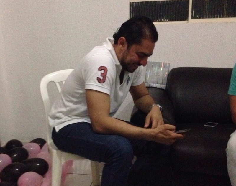 Vanderlei Coimbra Noleto pouco antes do acidente