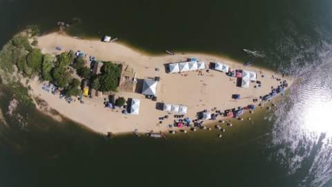 Vista aérea de uma das praias de Xambioá